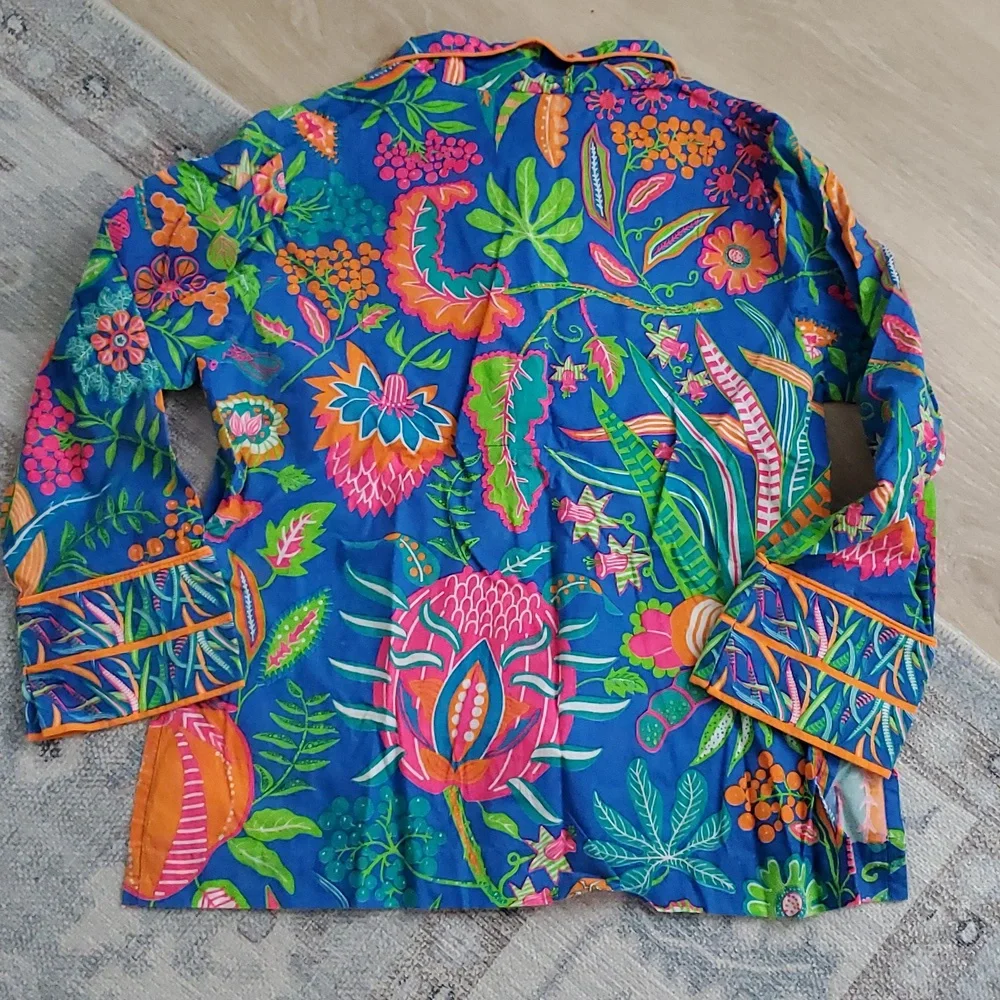 Gretchen Scott Designs Tropical Vibrant 2-piece Lounge Pajama Set SzM - Picture 6 of 12